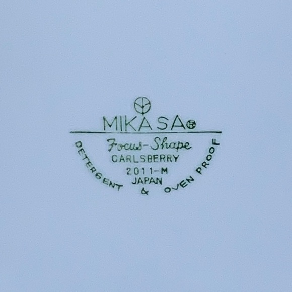 MIKASA FOCUS-SHAPE CARLSBERRY MID CENTURY VINTAGE 12 IN PLATTER PINK GREEN JAPAN - Picture 7 of 7